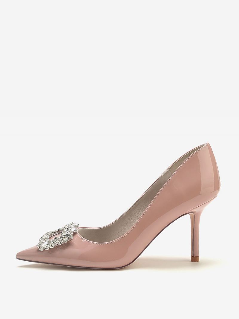 Bruidsschoenen Dames Bruidspumps Lakleer Pu-bovenkant Spitse Neus Strass-pumps Met Hoge Hak - Geel / Rood