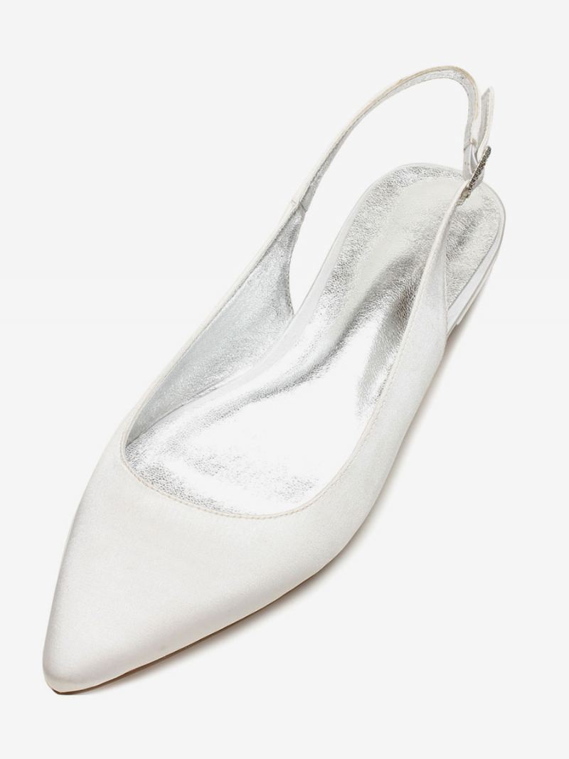 Dames Platte Slingback Trouwschoenen - Ivoor