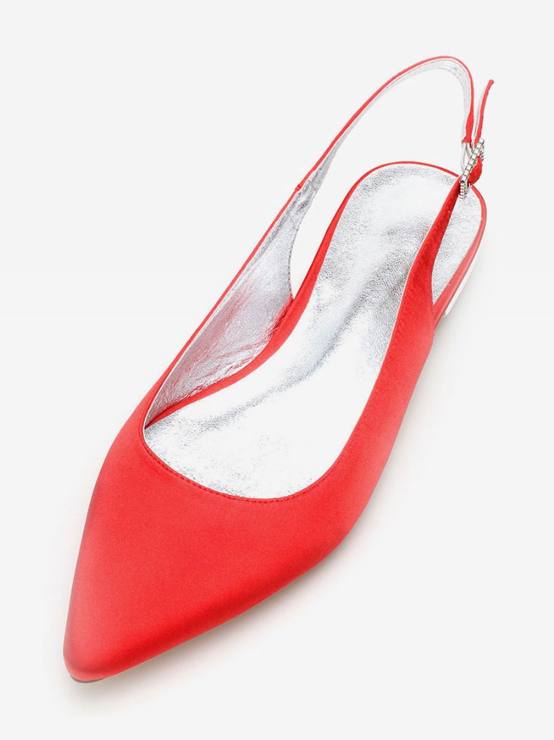 Dames Platte Slingback Trouwschoenen - Rood