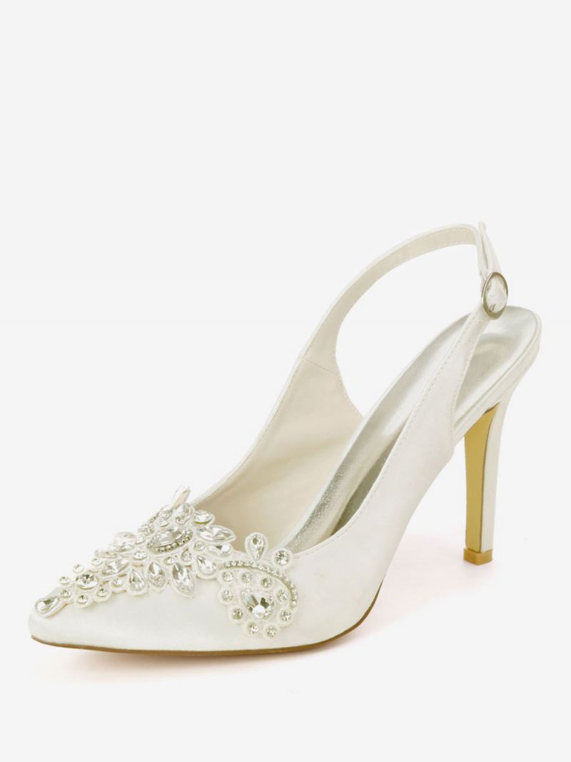 Dames Strass Bruidsschoenen Slingback Hakken