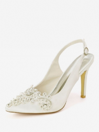 Dames Strass Bruidsschoenen Slingback Hakken