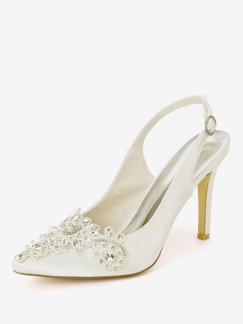 Dames Strass Bruidsschoenen Slingback Hakken - Zilver