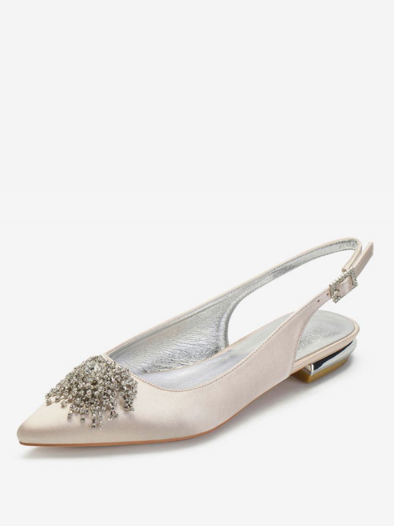 Dames Strass Bruiloft Flats - Champagne