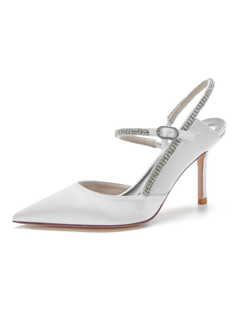 Dames Strass Slingback Pumps Met Hak Bruidsschoenen