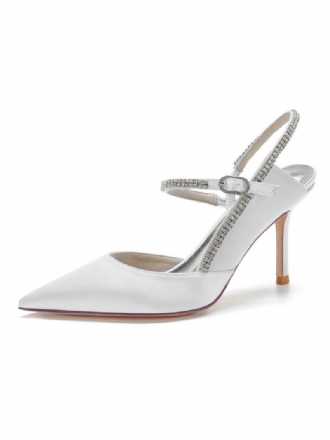 Dames Strass Slingback Pumps Met Hak Bruidsschoenen