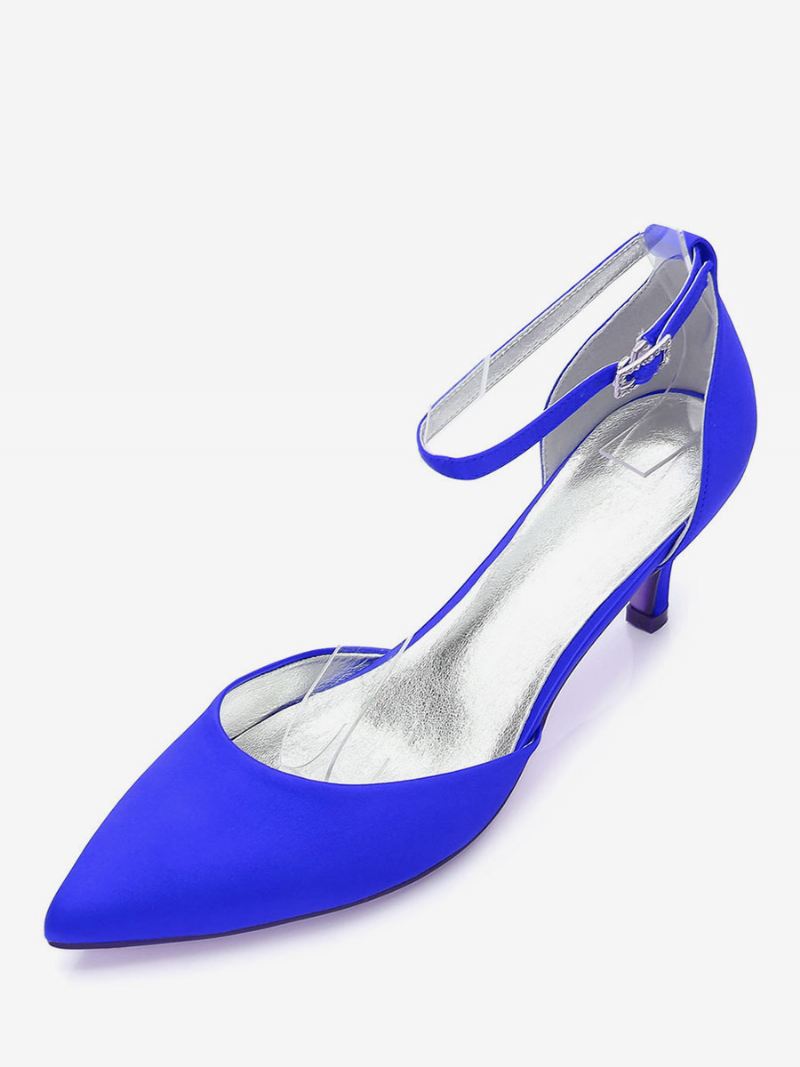 Dames Trouwschoenen Enkelbandje Kitten Heels - Blauw