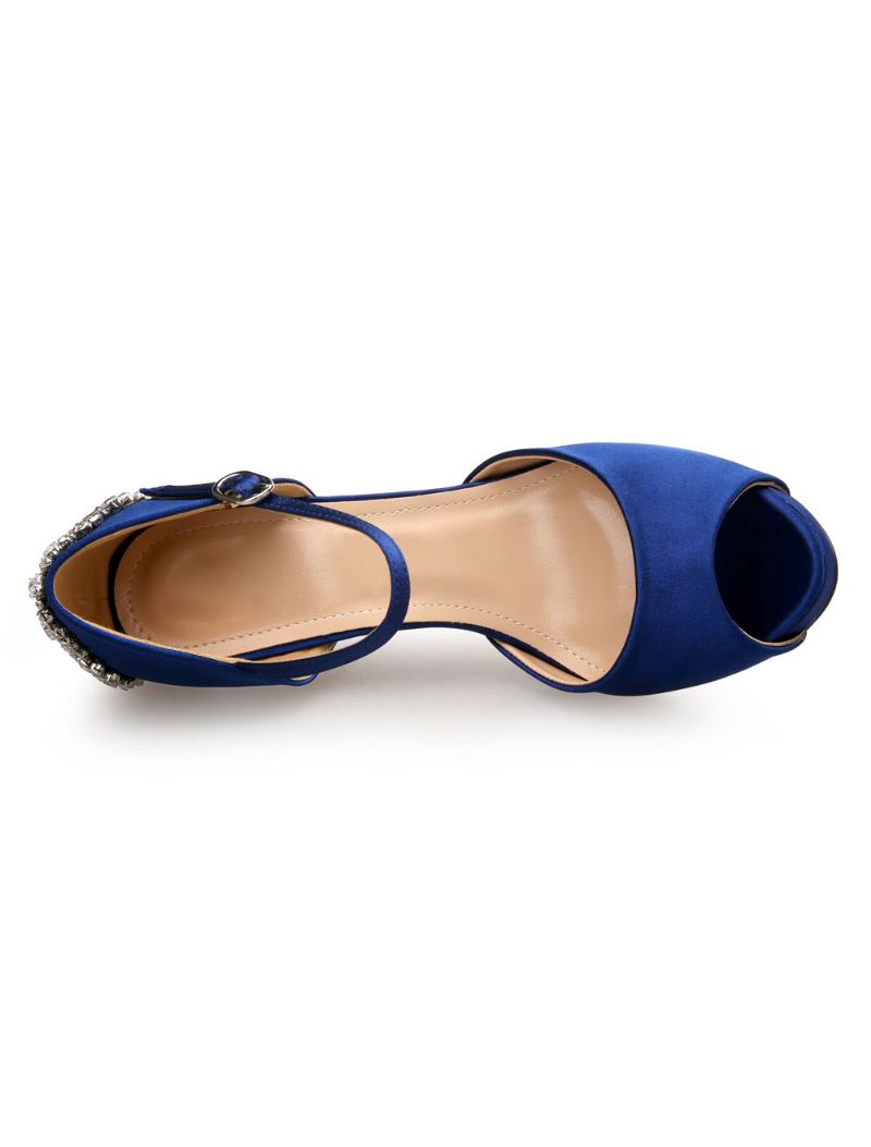 Dames Trouwschoenen Platform Mary Jane Hakken - Blauw