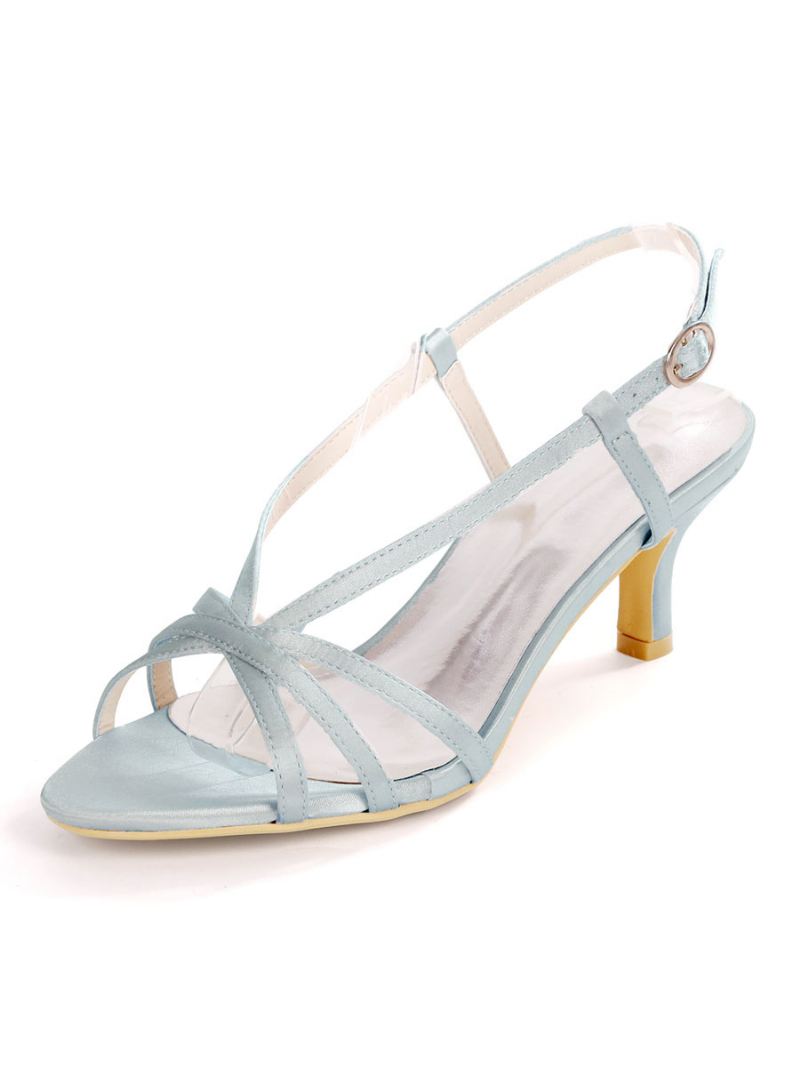 Damesbandjes Slingback Kitten Heel Bruidssandalen - Zilver