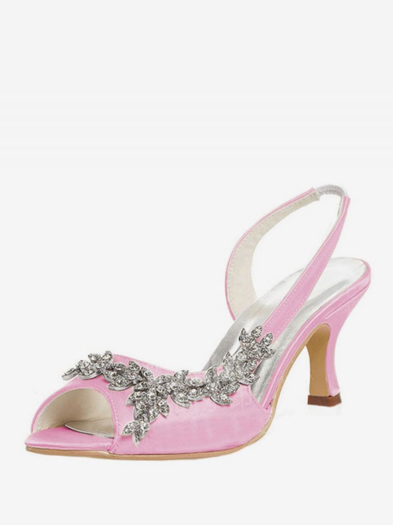 Damespumps Met Strasssteentjes Slingback - Roze