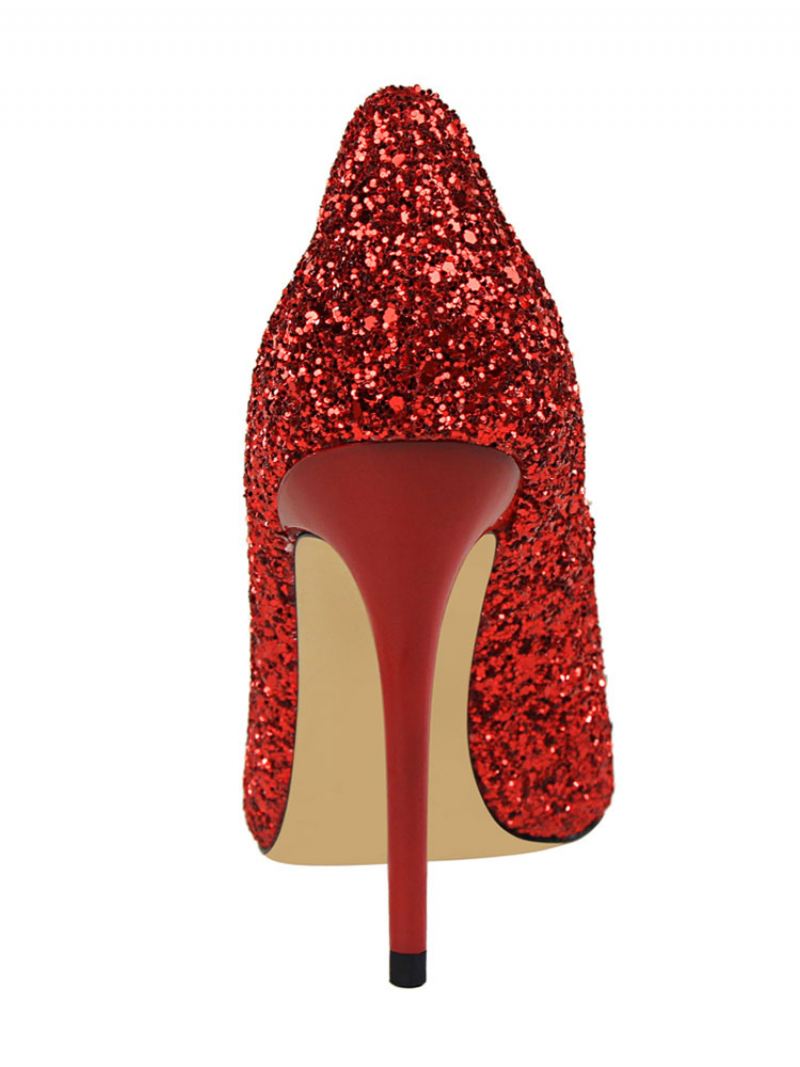 Glitter Avondpumps Dames Galaschoenen - Rood