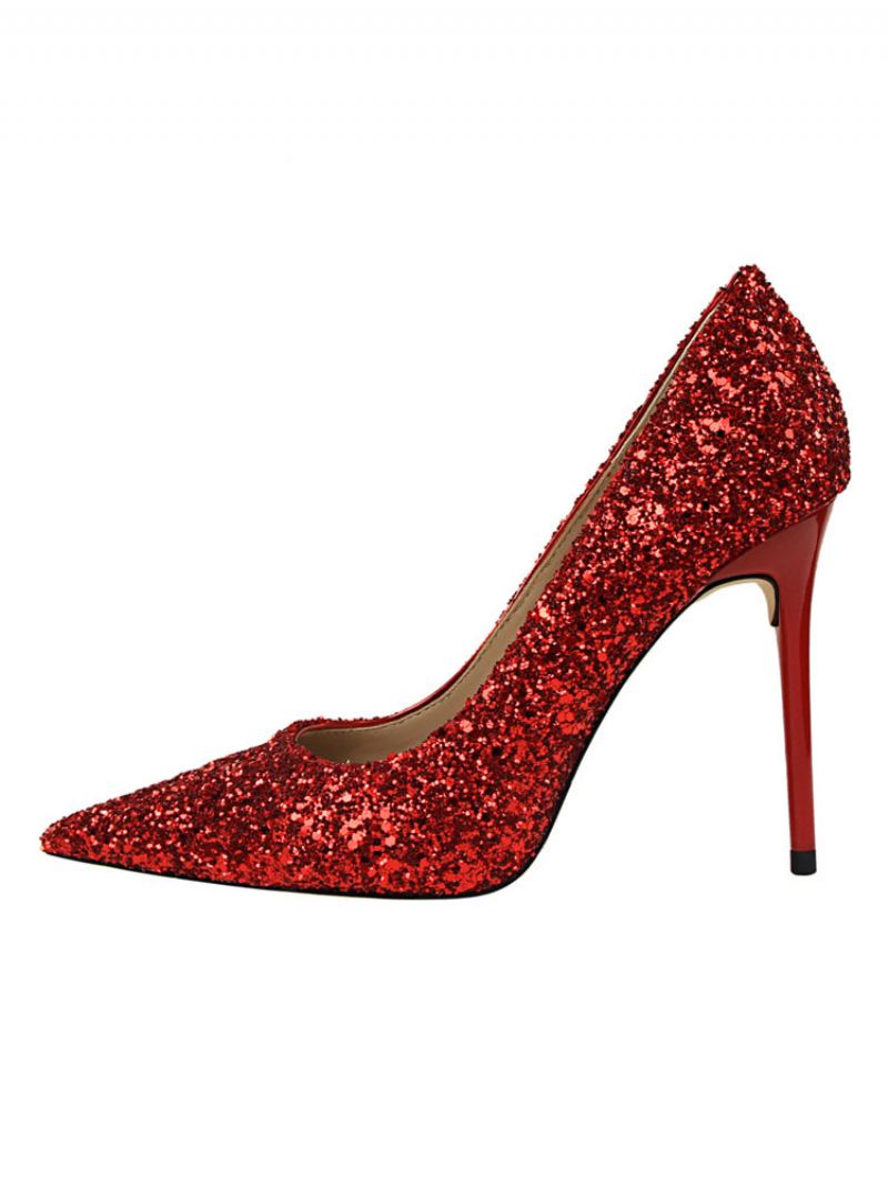 Glitter Avondpumps Dames Galaschoenen - Rood