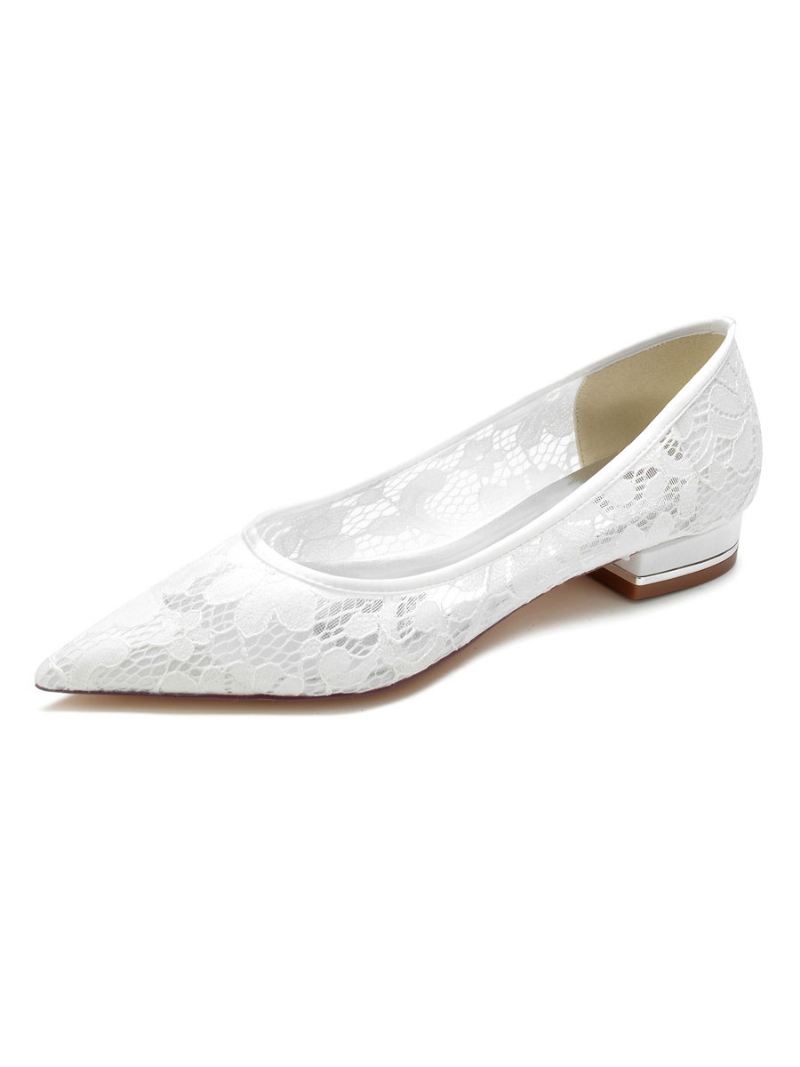 Kanten Bruidsflats Dames - Wit