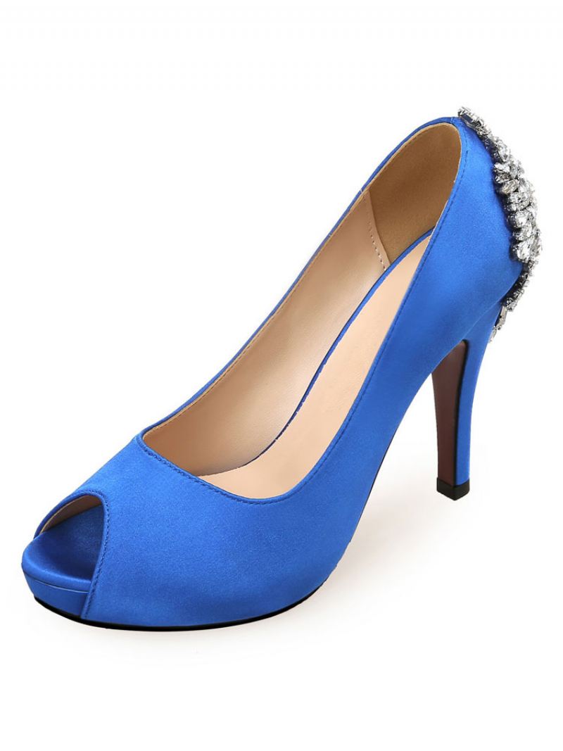 Peep Toe Bruidspumps Dames - Blauw