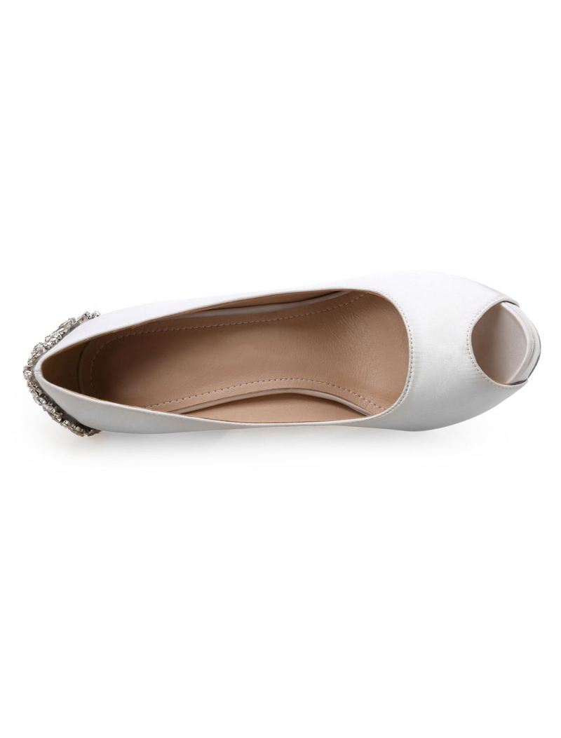 Peep Toe Bruidspumps Dames - Wit