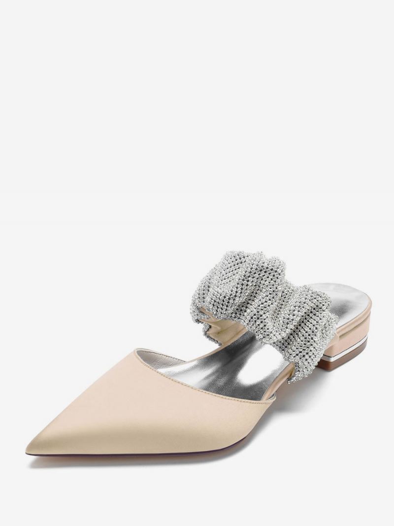 Slouchy Strass-bruidsflats Dames - Champagne