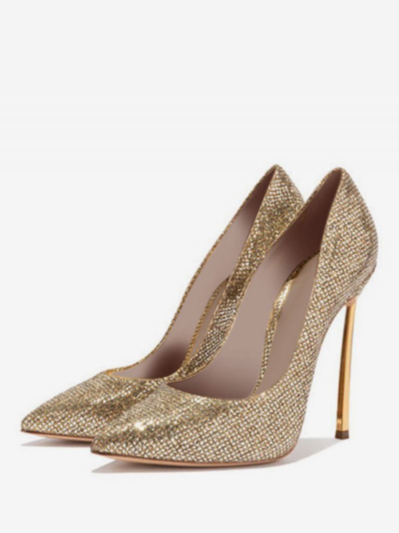 Sparkly Gouden Avondpumps Dames Galahakken