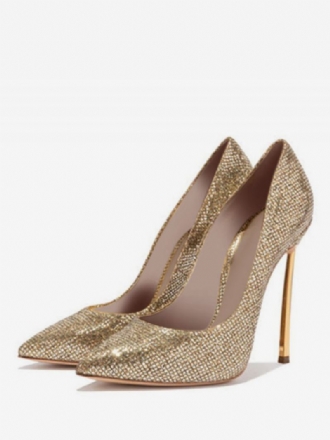 Sparkly Gouden Avondpumps Dames Galahakken