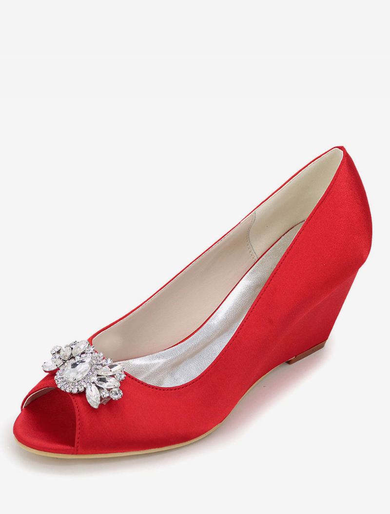 Trouwschoenen Dames Strasswiggen - Rood