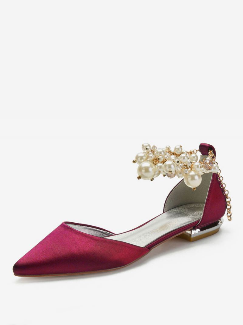 Trouwschoenen Met Juwelen Dames - Bordeauxrood