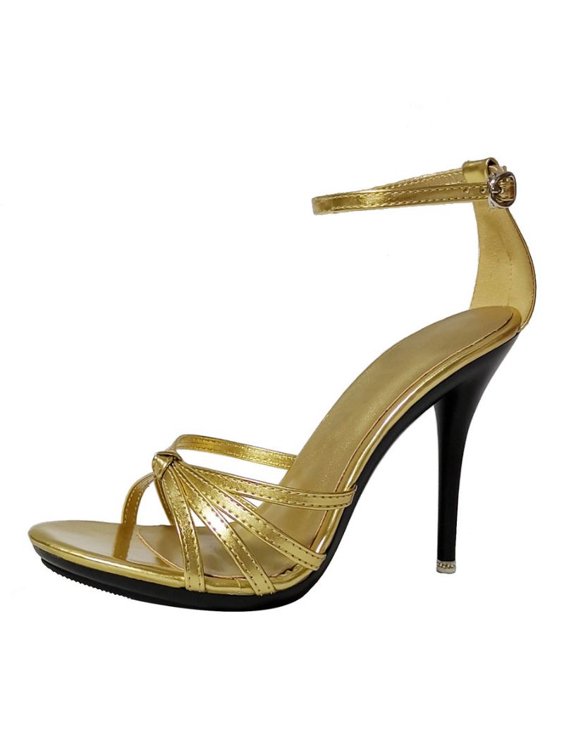 Dames Enkelband Sexy Stiletto Galahak Sandalen - Goud