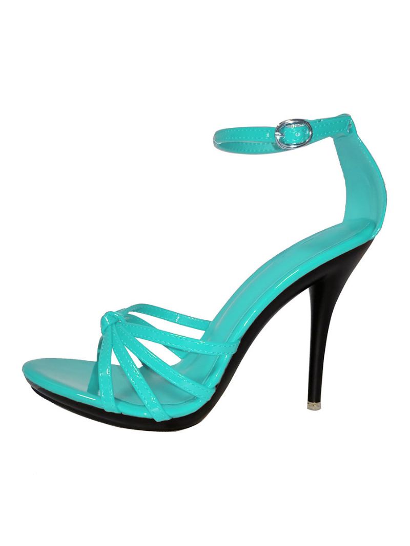 Dames Enkelband Sexy Stiletto Galahak Sandalen - Blauwgroen