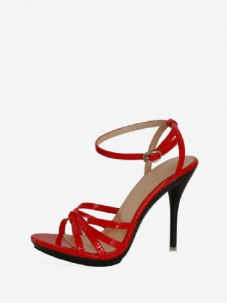 Rode Sandalen Met Stiletto-galahak Dames