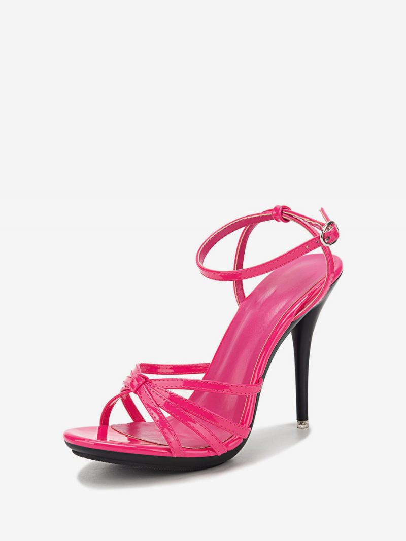 Rode Sandalen Met Stiletto-galahak Dames - Roze