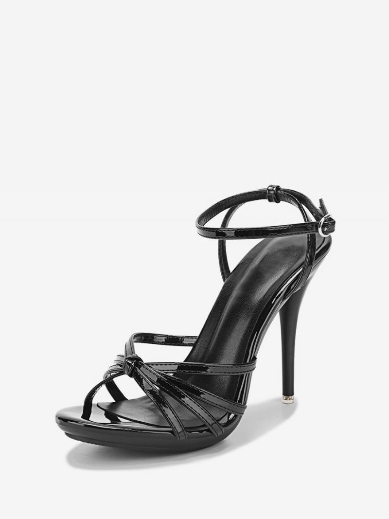 Rode Sandalen Met Stiletto-galahak Dames - Zwart