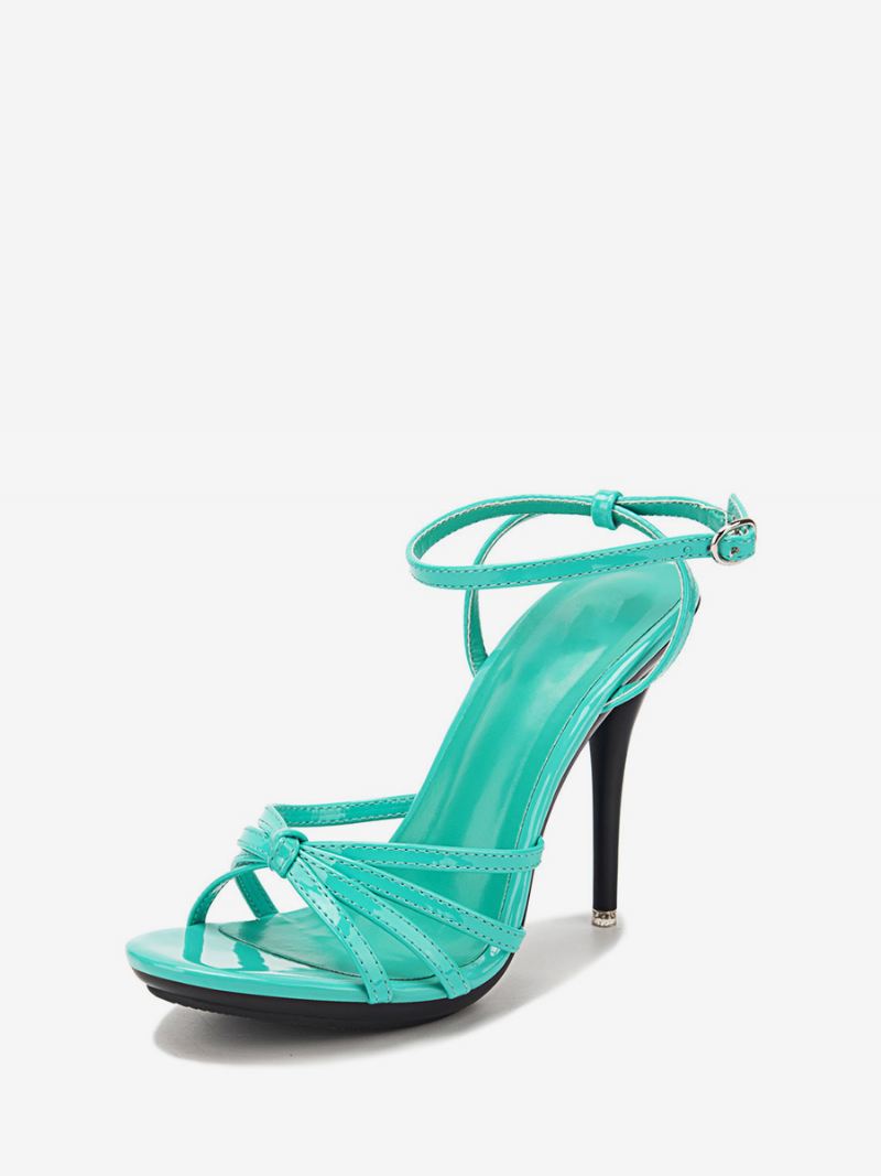 Rode Sandalen Met Stiletto-galahak Dames - Blauwgroen