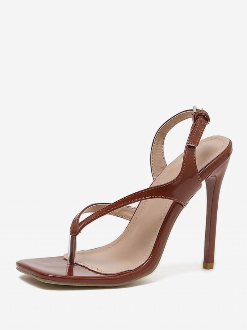 Slingback-sandaal Met Stiletto-galahak Dames - Koffiebruin