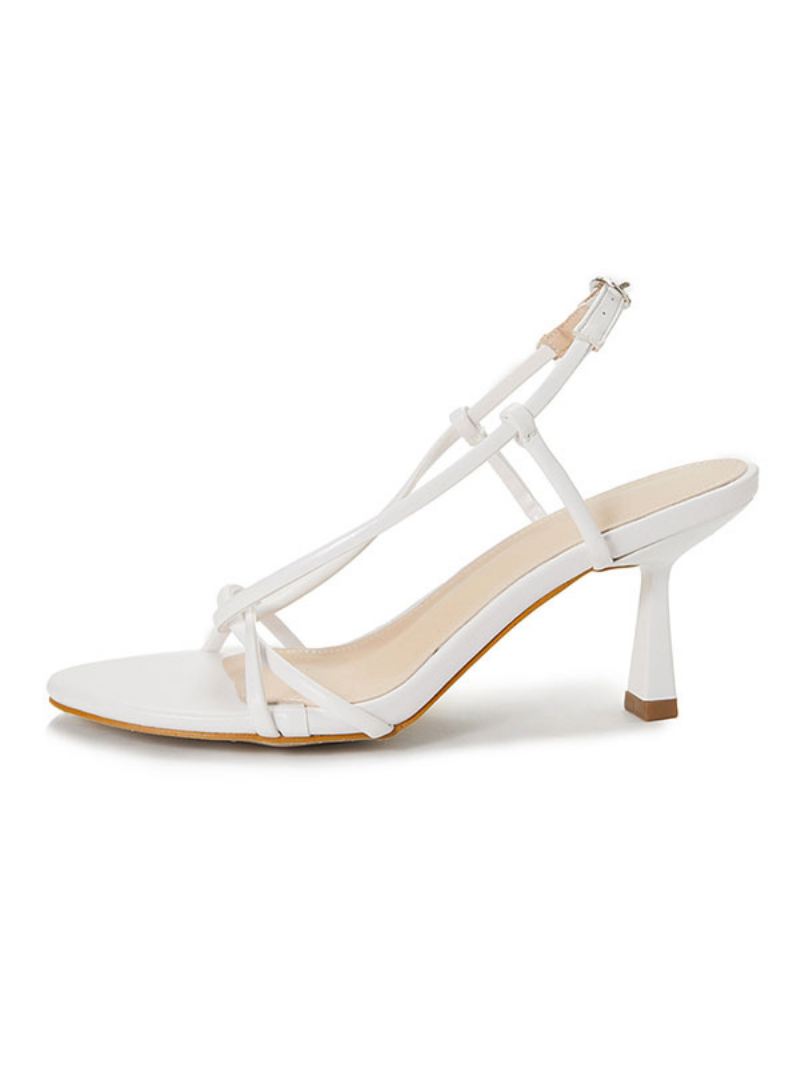 Slingback-sandalen Met Lage Hak Dames Bandjes - Wit