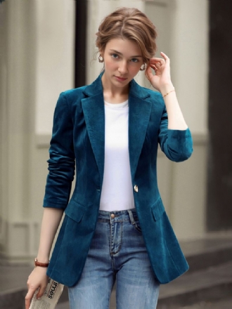 Damesblazer Kraag Met Lange Mouwen Knopen Korte Casual Blazers Gezellige Actieve Bovenkleding