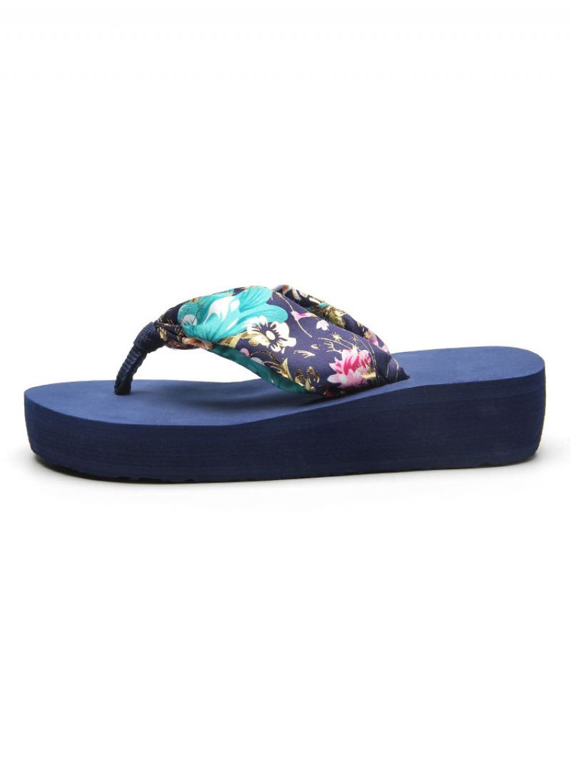 Damesslippers Boheemse Pvc-slippers Met Open Teen Sleehak - Blauw