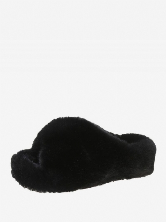 Winterpantoffels Dames Open Teen Gebreide Wollen Platte Slippers