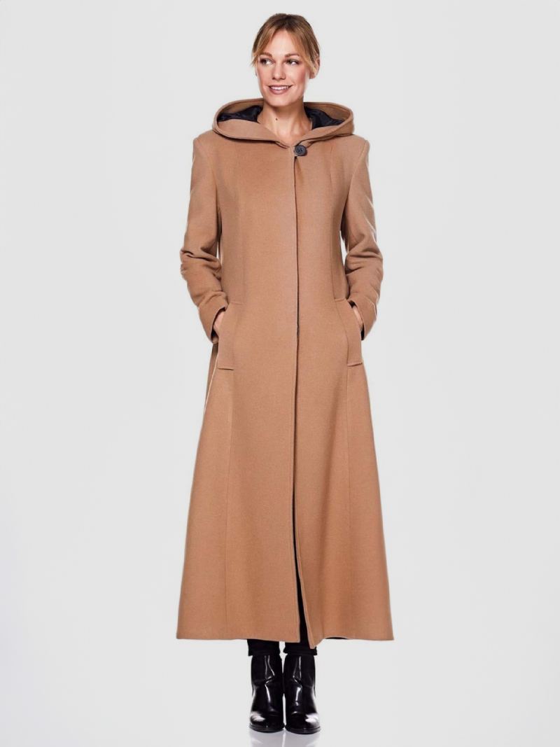 Dameswikkeljas Met Capuchon Warmte Oversized Wollen Winterbovenkleding