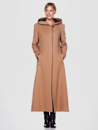 Dameswikkeljas Met Capuchon Warmte Oversized Wollen Winterbovenkleding