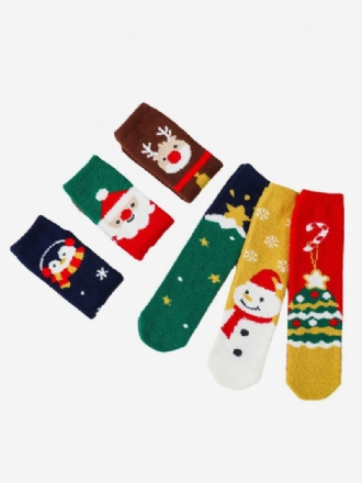 Sokken Rood Poly/katoenmix Kerstpatroon Winter Warm Acc