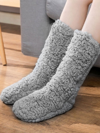 Zwarte Sokken Hoge Kwaliteit Pluizig Gebreide Winter Dikke Warme Gezellige Fuzzy Calcetines Felpa Floor Invierno Damessokken