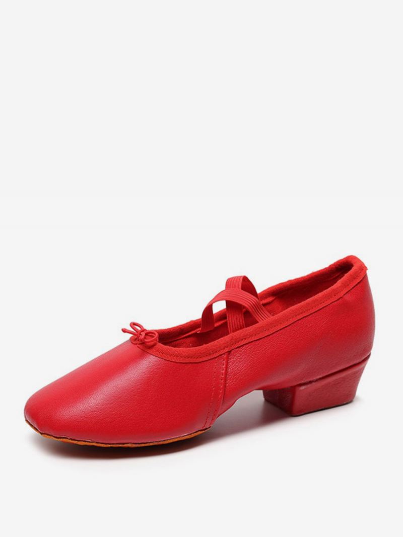 Balletdansschoenen Rode Dansschoenen Met Gesloten Neus Dames - Rood