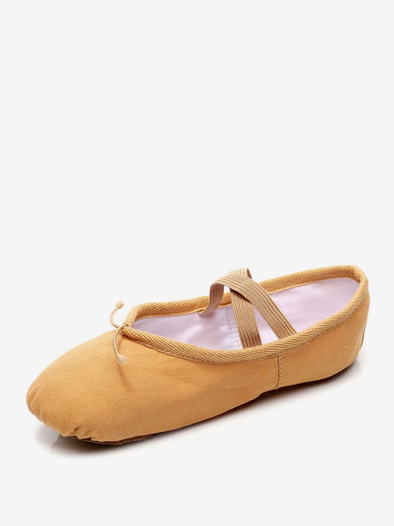 Balletdansschoenen Zwarte Dansschoenen Met Gesloten Neus Dames - Camel