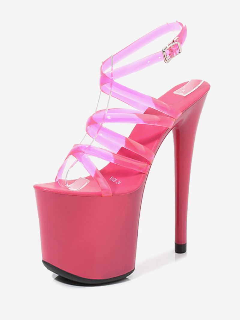 Dames Paaldansschoenen Pleaser-laarzen Met Hoge Hak Platform - Roze