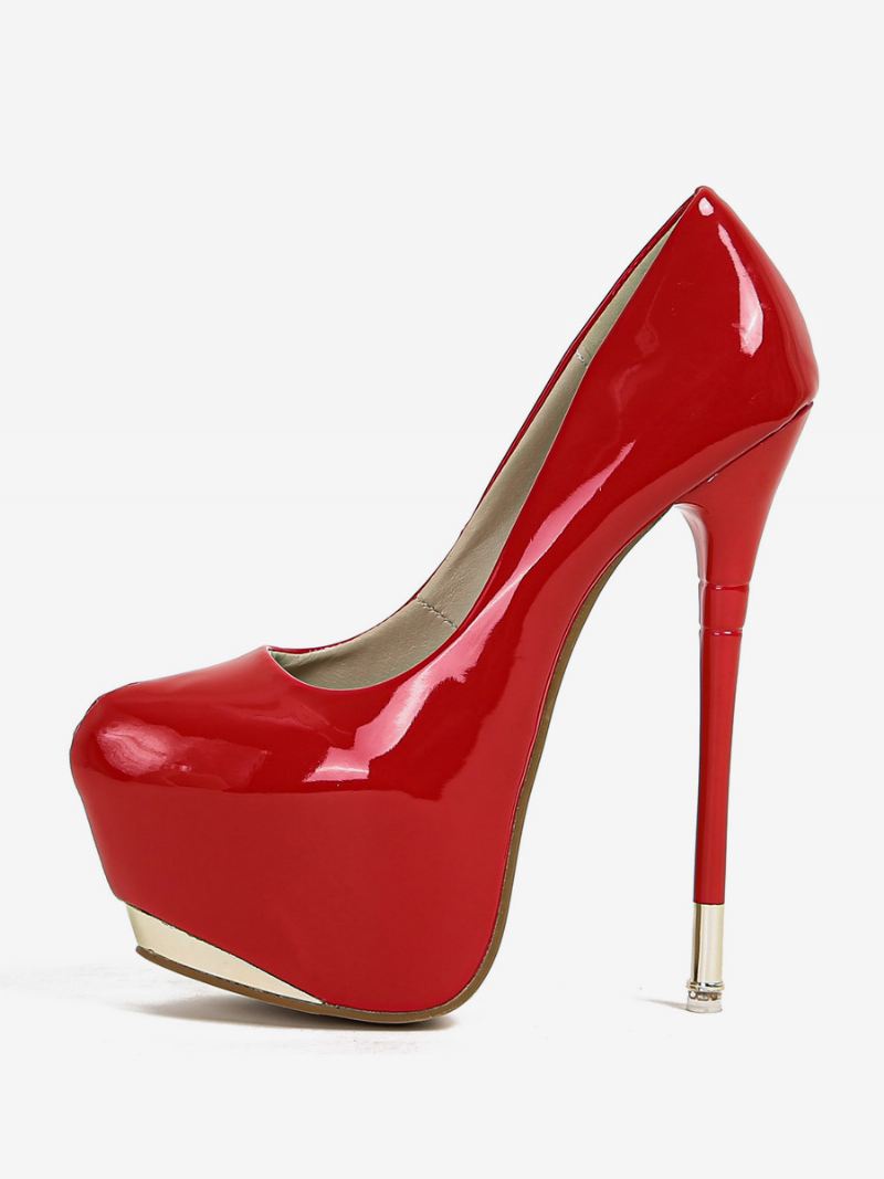 Dames Sexy Hoge Hakken Naaldhak Lakleer Pumps - Rood