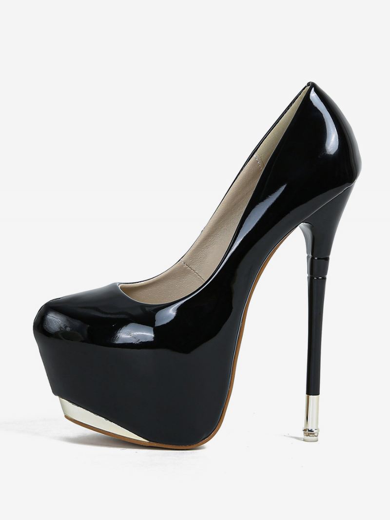 Dames Sexy Hoge Hakken Naaldhak Lakleer Pumps - Zwart