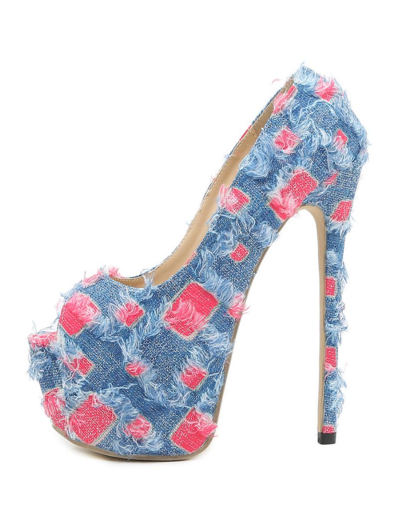 Dames Sexy Hoge Hakken Naaldhak Polyester Pumps - Blauw