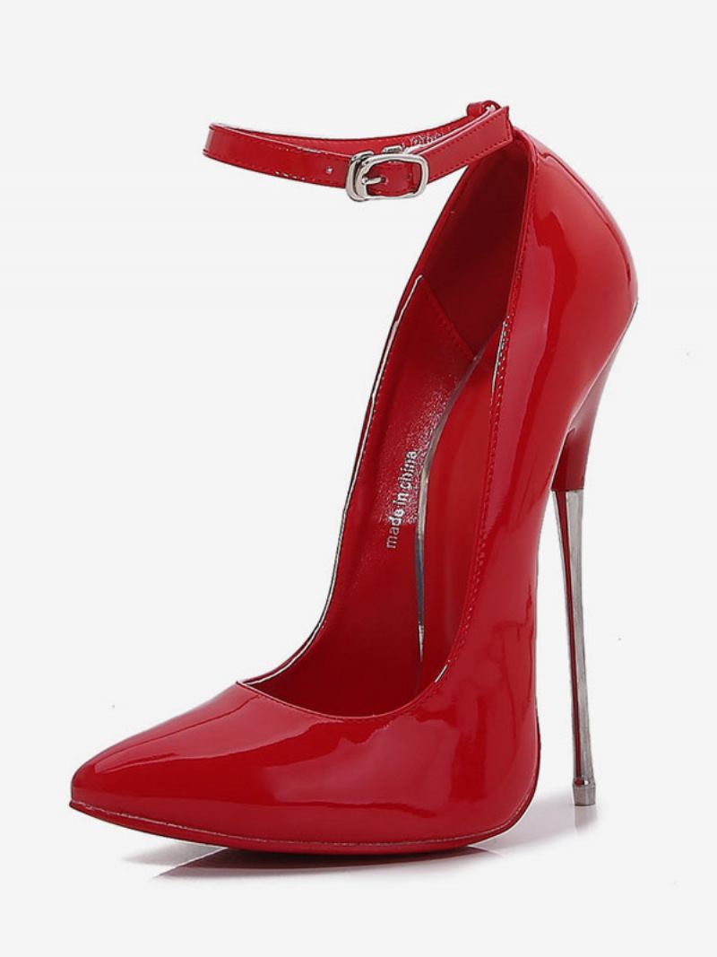 Dames Sexy Hoge Hakken Naaldhak Pu Lederen Pumps - Rood