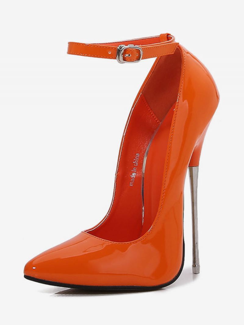 Dames Sexy Hoge Hakken Naaldhak Pu Lederen Pumps - Oranje