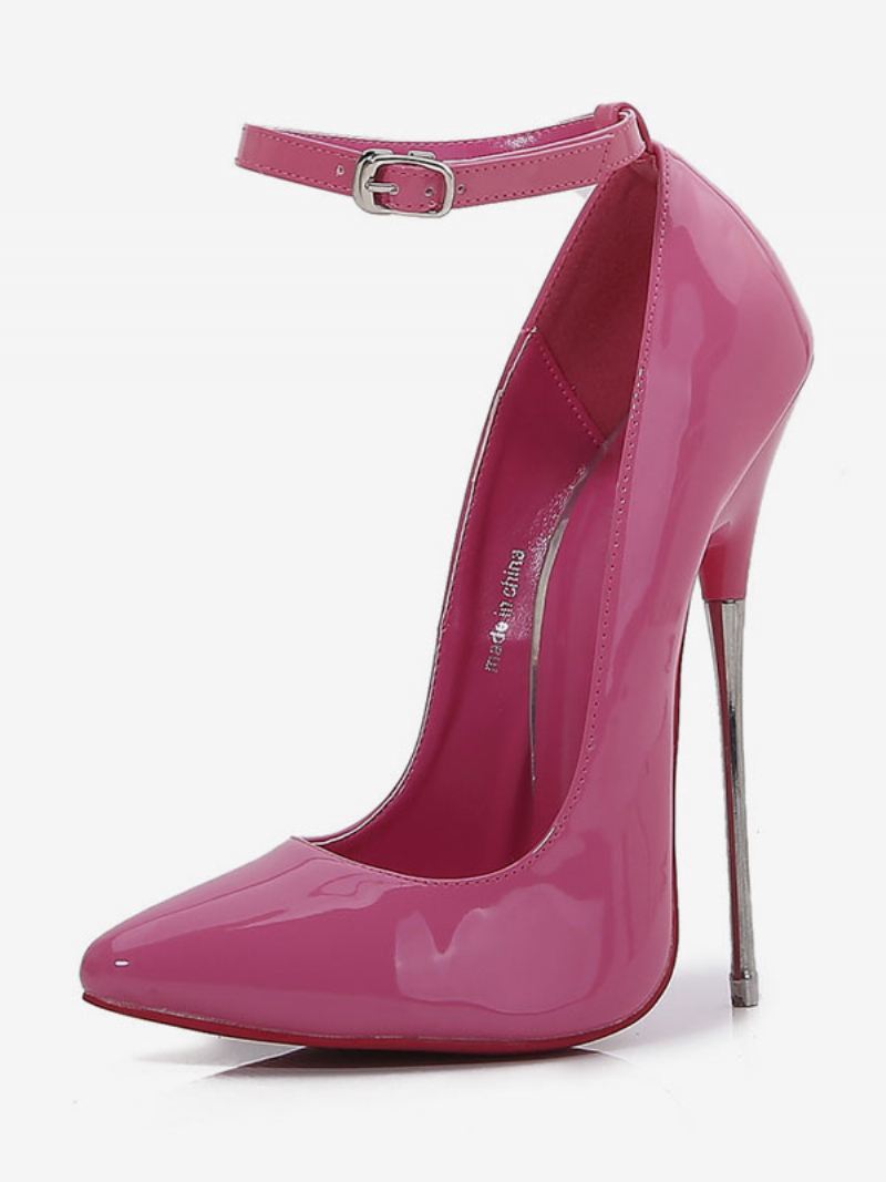 Dames Sexy Hoge Hakken Naaldhak Pu Lederen Pumps - Magenta