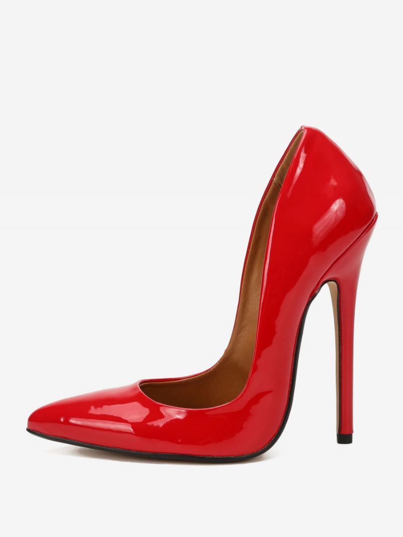 Dames Sexy Hoge Hakken Naaldhak Pu Lederen Pumps - Rood