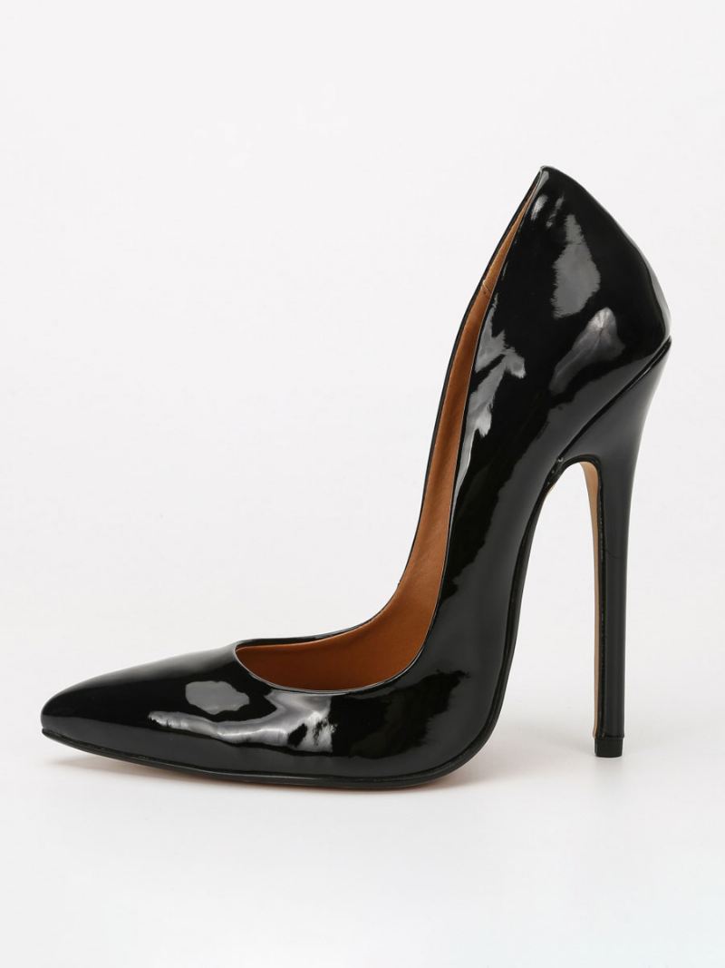 Dames Sexy Hoge Hakken Naaldhak Pu Lederen Pumps - Zwart