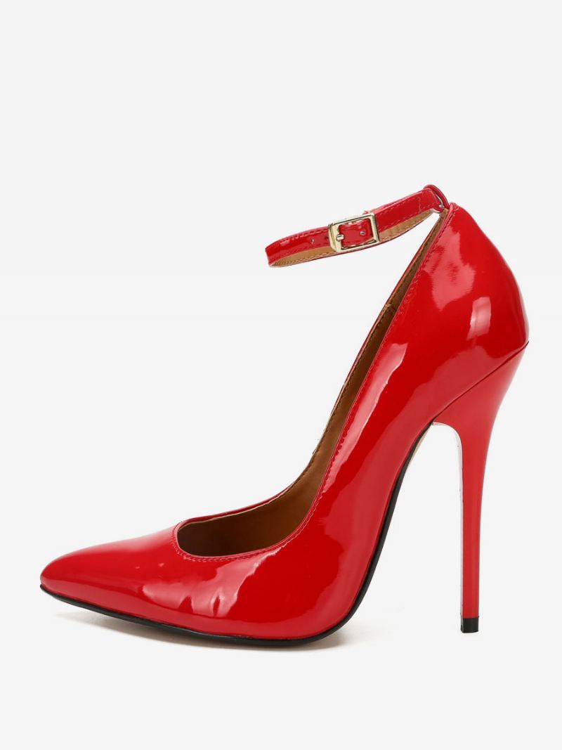 Dames Sexy Hoge Hakken Naaldhak Pu Lederen Pumps - Rood